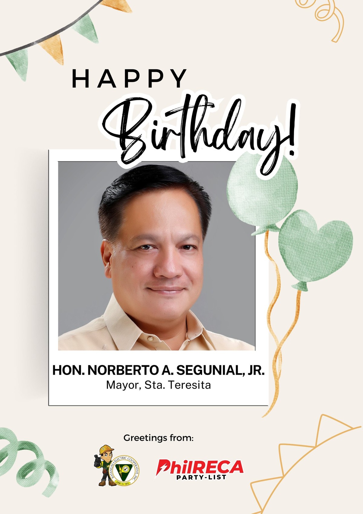 Portrait of Norberto Segunial Jr.